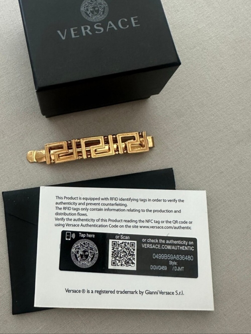 Versace Gold-Tone Greek Key HAIR Clip.